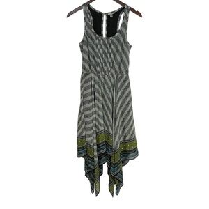 Ecote Patterned Sleeveless Handkerchief Dress Size XS